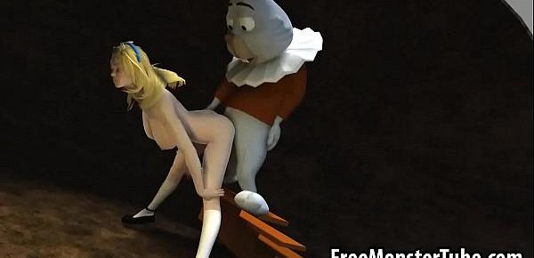  3D Alice in Wonderland gets fucked by the rabbit